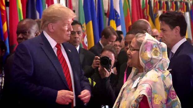 Prime Minister Sheikh Hasina talks to US President