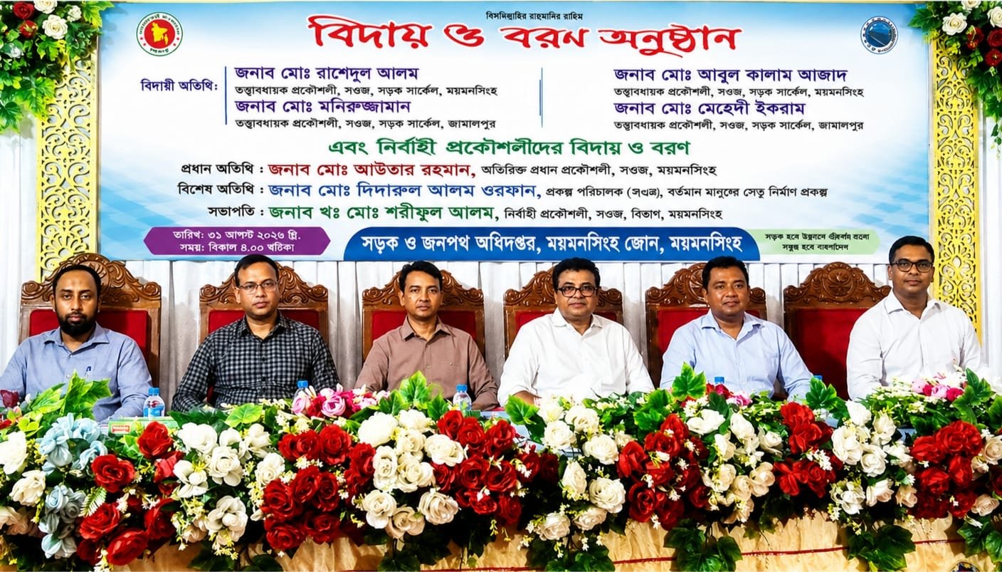Farewell, welcome reception held for 15 RHD engineers in Mymensingh