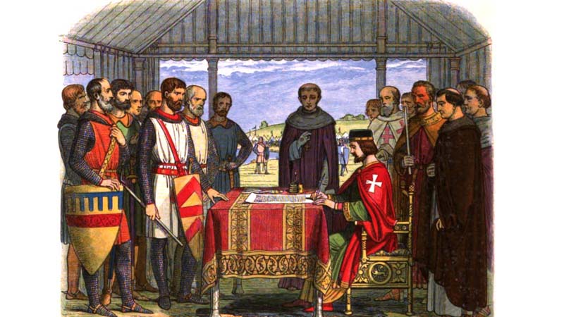 King John puts his seal on Magna Carta, June 15, 1215