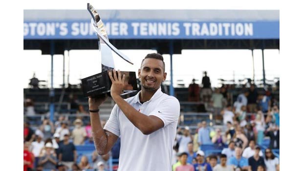 Kyrgios edges Medvedev to win Washington Open title