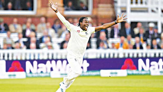 Archer claims maiden Test wicket while England still has upper hand