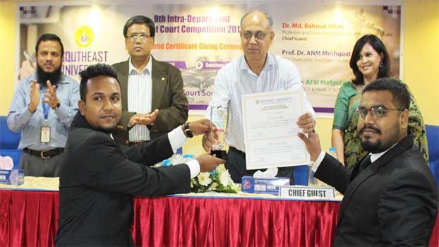 Closing ceremony of intra department Moot Court Competition at SEU