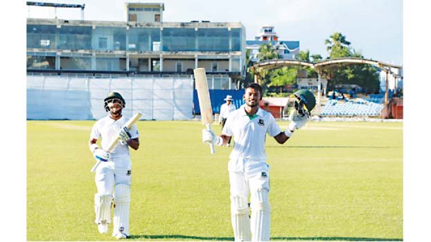Shanto slams unbeaten ton against SL