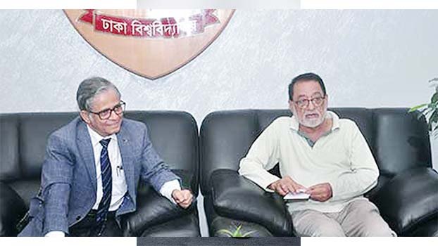 saIndian delegation meets DU VC for life and works of Bangabandhu
