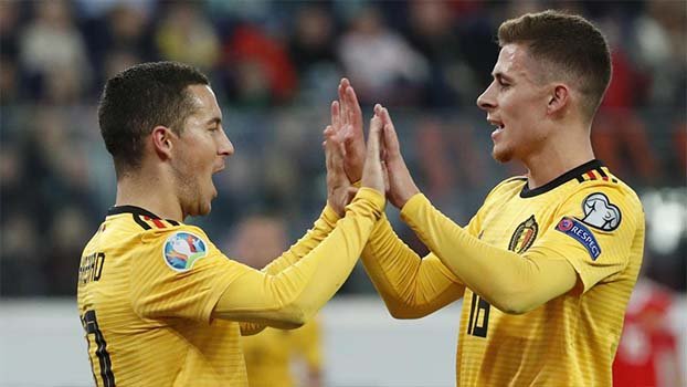 Hazard brothers’ Belgium thump Russia 