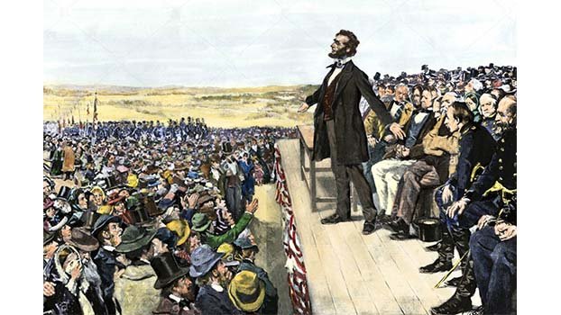 Lincoln delivers Gettysburg Address