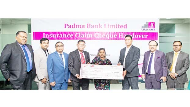 Padma Bank hands over insurance cheque