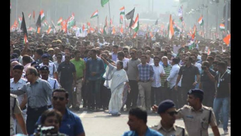 Mamata on street