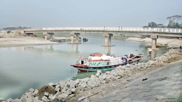 Newly erected bridge under  threat in Shariatpur 