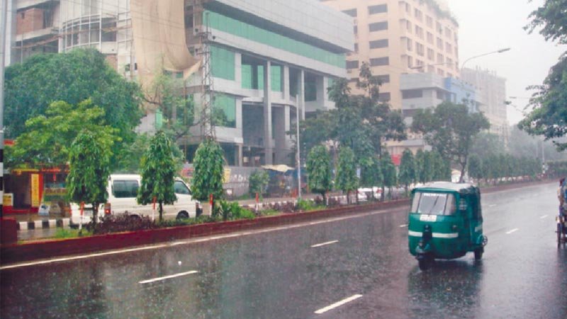 Rain washes away city dust 