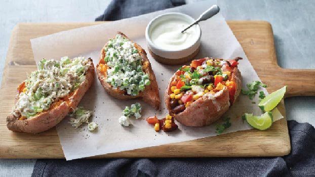 Microwave sweet potatoes