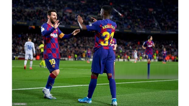 Fati, Messi shine as Barca  edge past Levante 