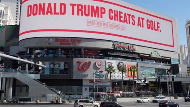 ‘Trump cheats at golf’: Bloomberg mocks  president with billboard