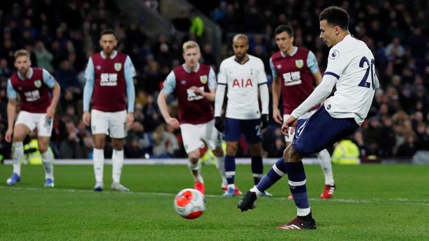 Alli’s rescuing penalty earns Spurs draw at Burnley