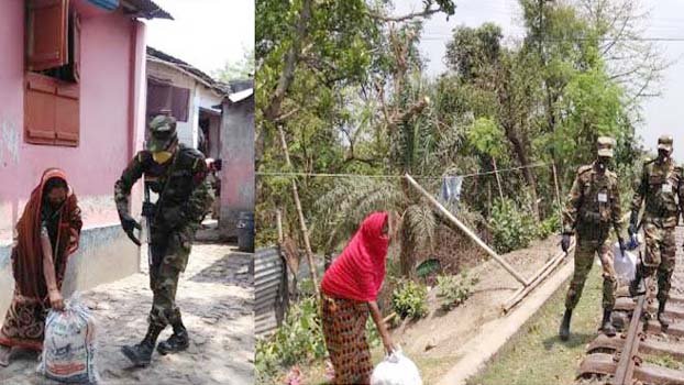 Army distributes food in Chuadanga