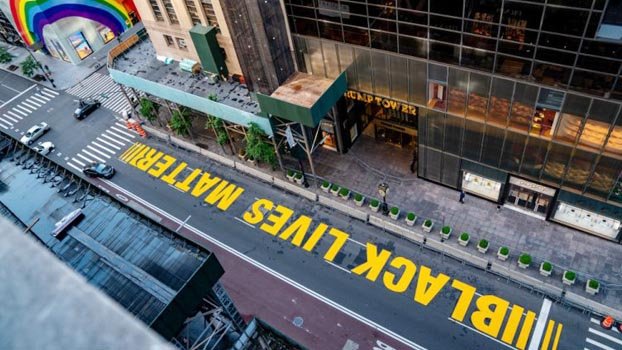 ‘Black Lives’ mural  outside Trump Tower  defaced for 3rd time