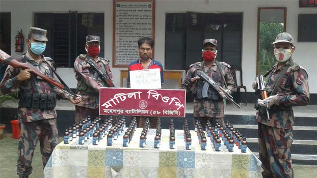 Drug peddler caught with 155 bottles of Phensedyl in Jhenaidah