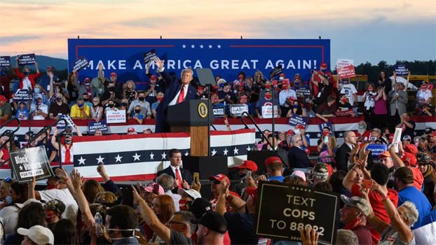Trump insults Biden, predicts reelection