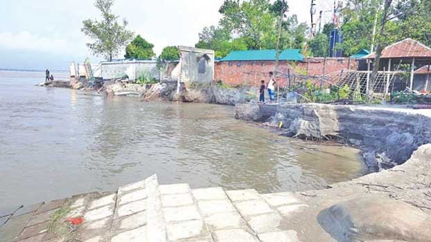 Village protection dam breaks near Jamuna river in Tangail