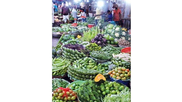 Vegetable down  in kitchen  market