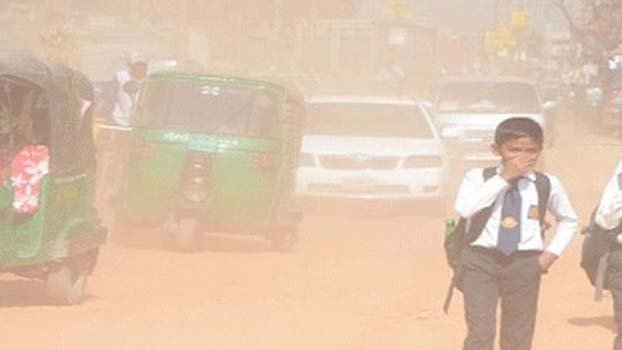 Road digging creates heavy dust pollution