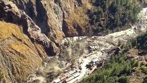 Glacier breaks in India’s north, flooding power plant, homes