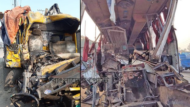 Six killed, 15 hurt in bus-truck collision in Bogura