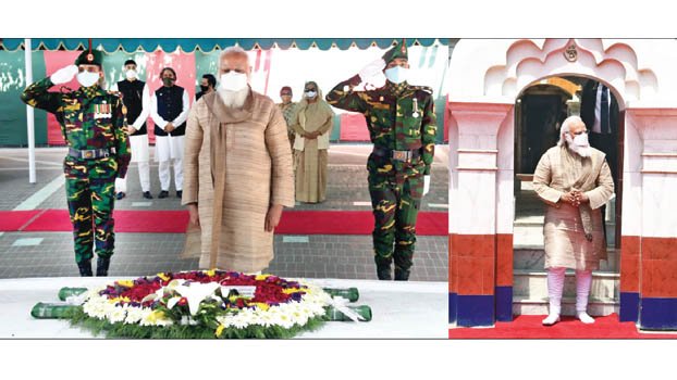 Modi pays tribute to Bangabandhu at Tungipara