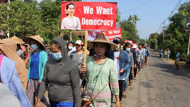 Myanmar protesters defy military as internet curbs test resolve