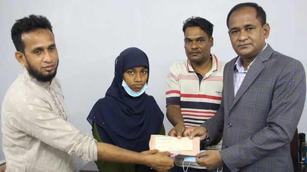 Jhenaidah Zila Parishad stands  by poor medical student Ruhani