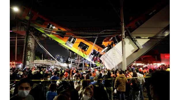 Mexico City metro overpass collapses onto road; 20 dead