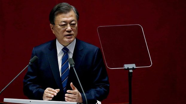S Korea president says ‘time to take action’ on N Korea ahead of summit with Biden