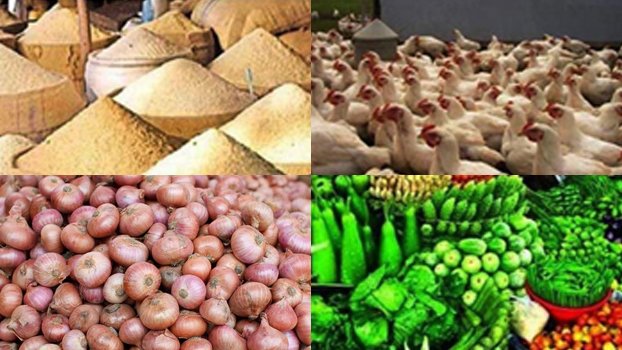 Onion price up, chicken and rice down
