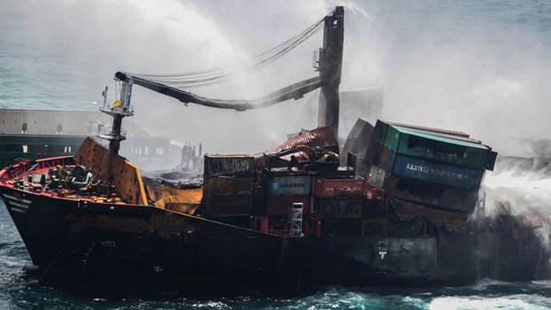 Disaster feared as chemical cargo ship sinks off Sri Lanka