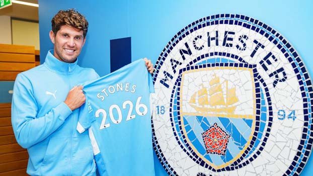 Stones extends Man City contract to 2026
