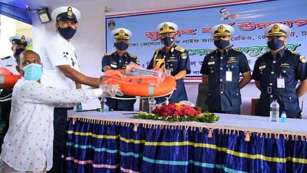Fishermen get life saving equipment marking Mujib Barsho