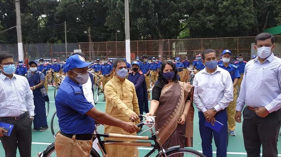 Village police members get  bicycles in Rajbari