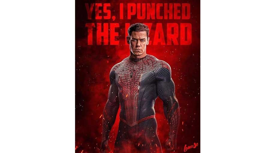 Fan art jokes it was Cena who punched lizard in new ‘Spider-Man’