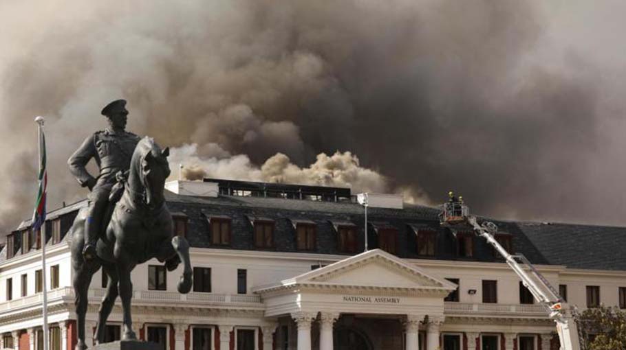 New blaze at S Africa’s parliament brought under control