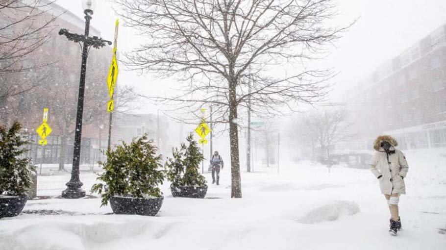 Boston ties snow record as ‘bomb cyclone’ batters eastern US