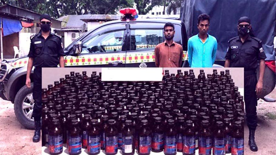 2 held with 301 bottles of Phensedyl in Hatibandha