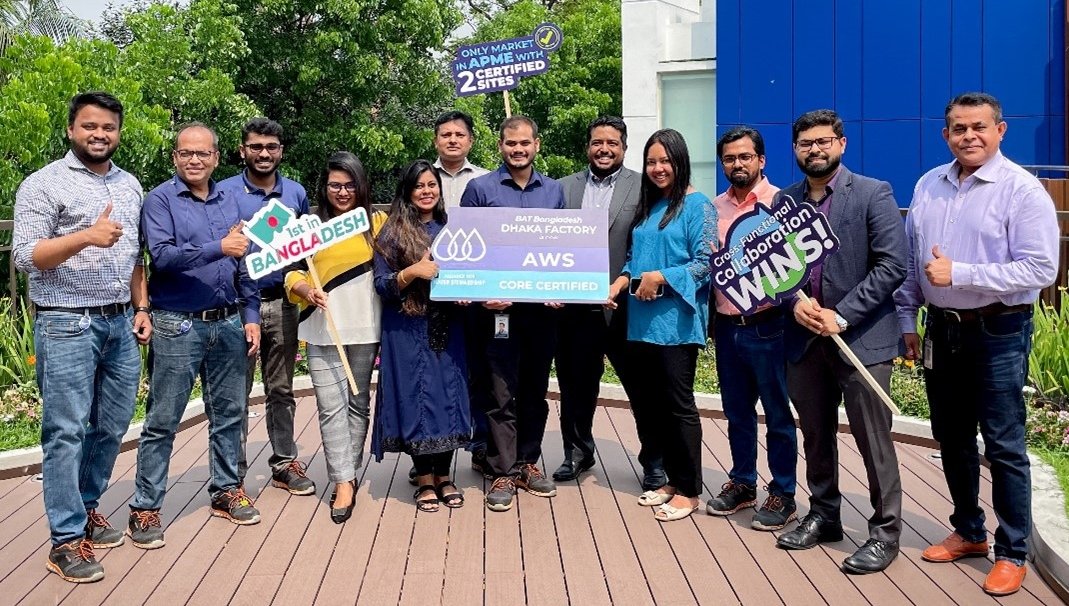 BAT receives Alliance for Water Stewardship certification