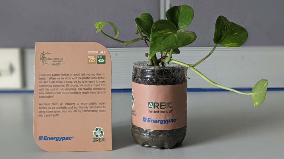 Energypac takes initiative to reuse plastic water bottle