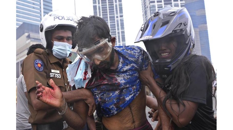 Sri Lanka deploys troops in capital after clash at protest