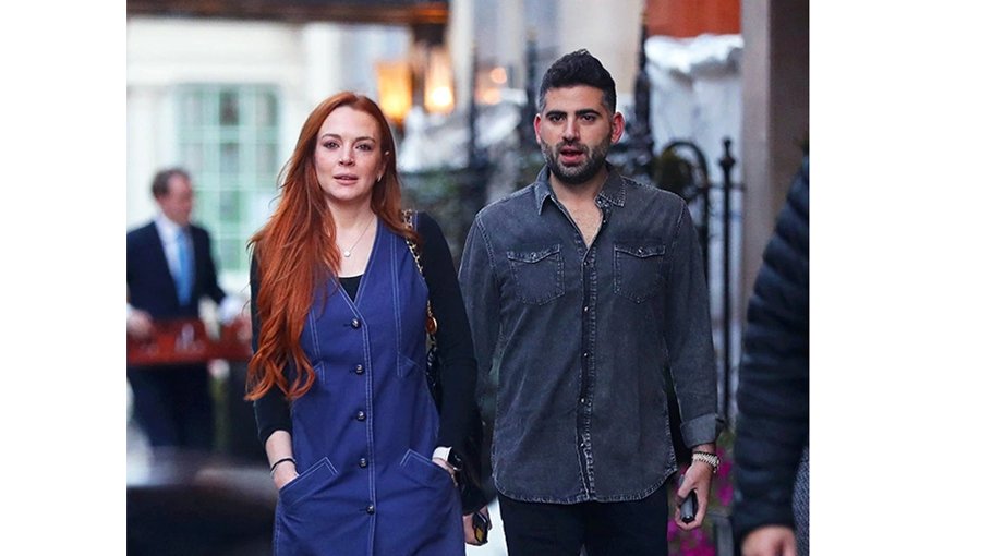 Lohan is all smiles in sweet selfie with husband Bader for Xmas