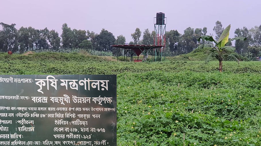 Dugwell irrigation method helping agro sector in Naogaon