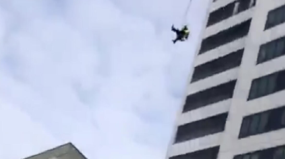 people falling off buildings