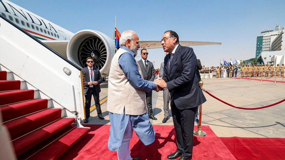Indian PM arrives in Egypt on a two-day visit to strengthen ties