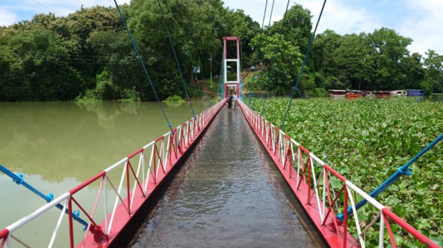 Iconic Rangamati hanging bridge goes under water