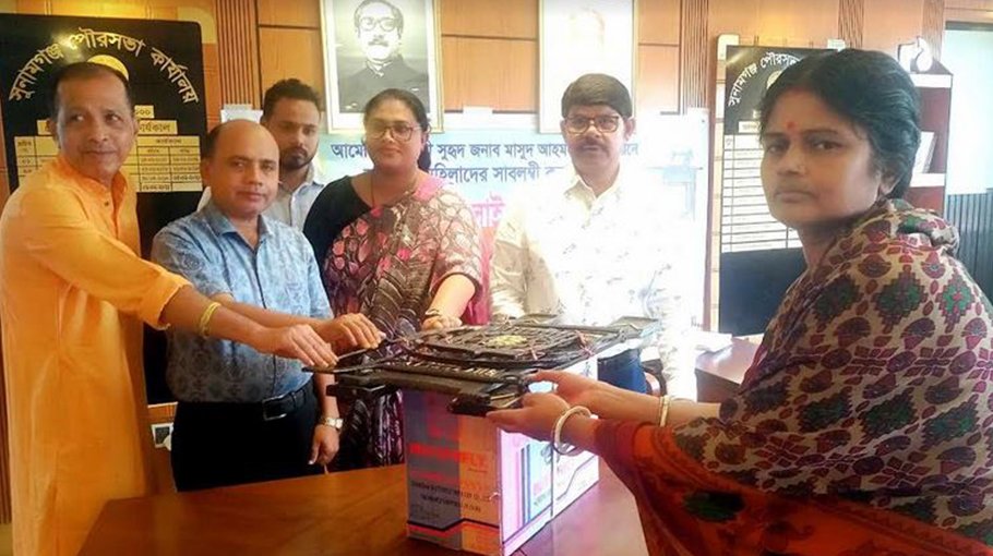 14 helpless women get sewing machines in Sunamganj